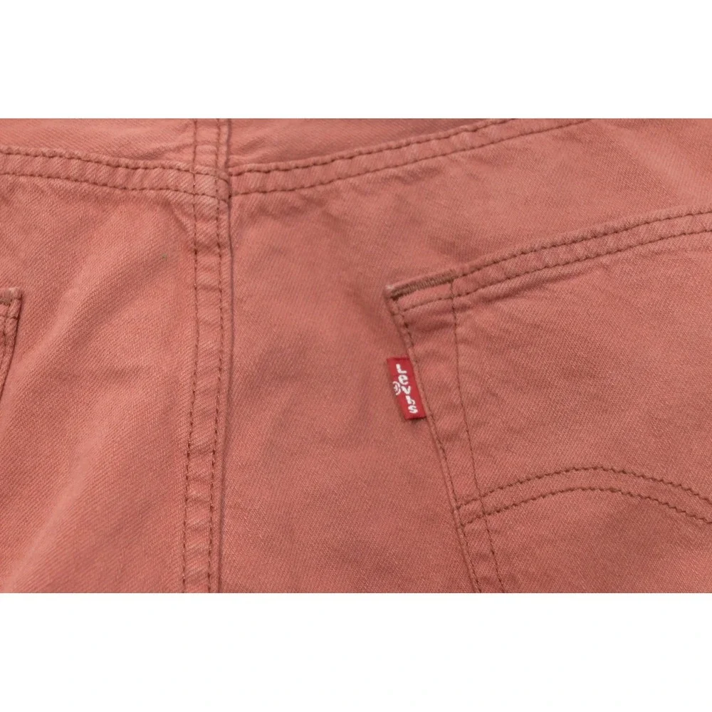 Levis 501 Original Fit Jeans Mens 34x30 Salmon Pink Red Button Fly Excellent